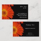 oranje gerbera daisy bloemen visitekaartje (Voorkant / Achterkant)