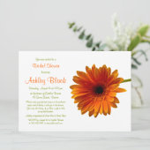 Oranje Gerbera Daisy Bridal Shower Kaart (Staand voorkant)