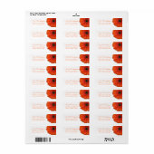 Oranje Gerbera Daisy Bruiloft Retouradres Label (Full Sheet)