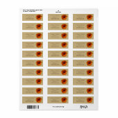 Oranje Gerbera Daisy Bruiloft Retouradres Labels (Full Sheet)