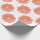 Oranje gerbera daisy cadeaupapier (Hoek)