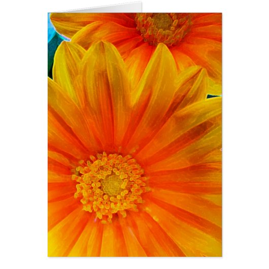 Oranje Gerbera Daisy Digital Painting Card (Voorkant)