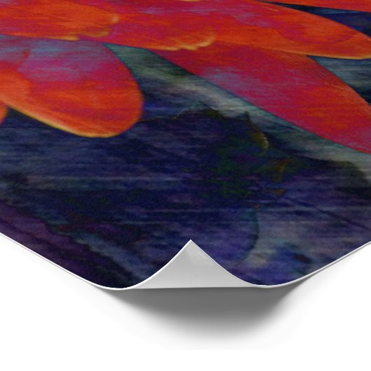 Oranje Gerbera Daisy en Inner-Beauty Poster (Hoek)