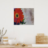 Oranje Gerbera Daisy en Inner-Beauty Poster (Keuken)