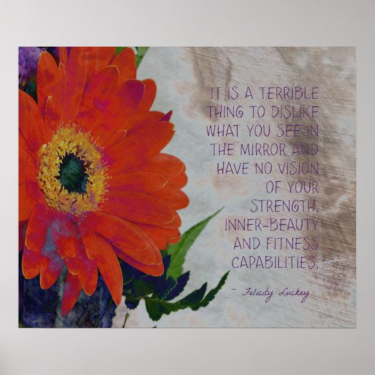 Oranje Gerbera Daisy en Inner-Beauty Poster (Voorkant)