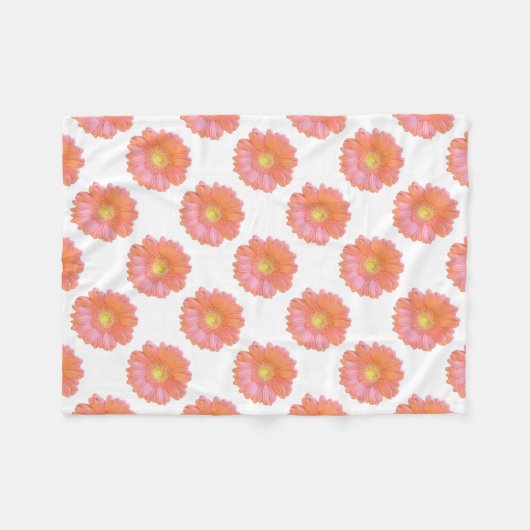 Oranje gerbera daisy fleece deken (Voorkant (Horizontaal))