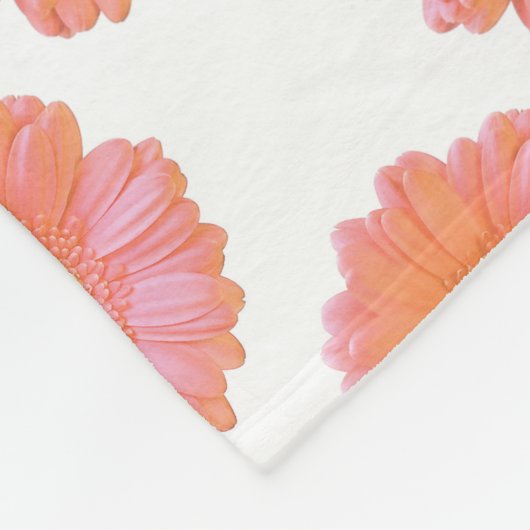 Oranje gerbera daisy fleece deken (Hoek)