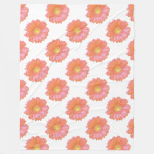 Oranje gerbera daisy fleece deken