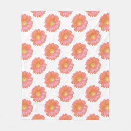 Oranje gerbera daisy fleece deken