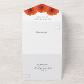 Oranje Gerbera Daisy Floral Wedding RSVP All In One Uitnodiging (Buitenkant)