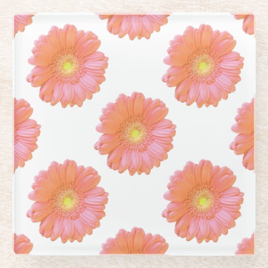 Oranje gerbera daisy glazen onderzetter (Voorkant)