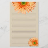 Oranje Gerbera Daisy Lined Personal Writing Paper Briefpapier (Voorkant)