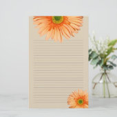 Oranje Gerbera Daisy Lined Personal Writing Paper Briefpapier (Staand voorkant)