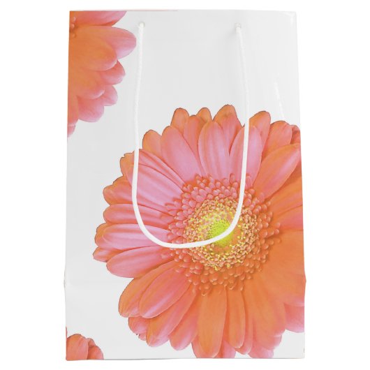 Oranje gerbera daisy medium cadeauzakje (Achterkant)
