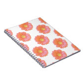 Oranje gerbera daisy notitieboek (Rechterzijde)