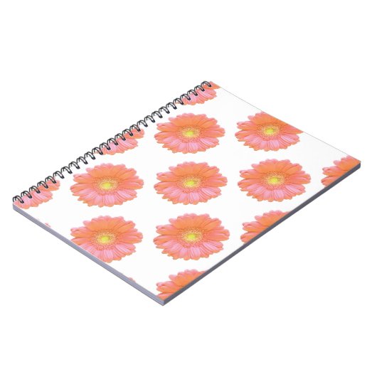 Oranje gerbera daisy notitieboek (Linkerzijde)