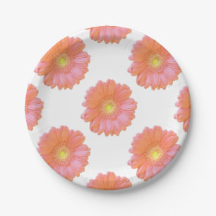 Oranje gerbera daisy papieren bordje