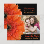 Oranje Gerbera Daisy Photo Wedding Save Date Save The Date (Voorkant / Achterkant)