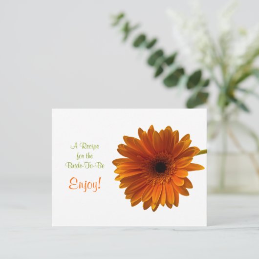 Oranje Gerbera Daisy Recept Kaart (Staand voorkant)