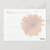 Oranje Gerbera Daisy Recept Kaart (Achterkant)