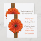 Oranje Gerbera Daisy Save the Date Kaart (Voorkant / Achterkant)