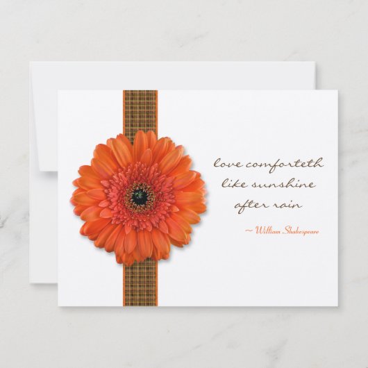 Oranje Gerbera Daisy Save the Date Kaart (Achterkant)