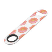 Oranje gerbera daisy speed flessenopener (Voorkant Gekanteld)