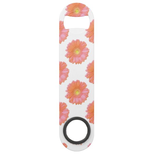 Oranje gerbera daisy speed flessenopener (Voorkant)