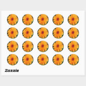oranje gerbera daisy stickers (Vel)