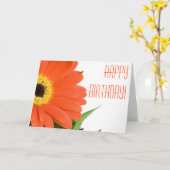 Oranje Gerbera Daisy Verjaardag Kaart (Gele Bloem)