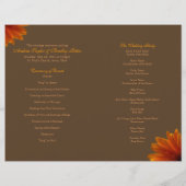 Oranje Gerbera Daisy Wedding Programme (Achterkant)