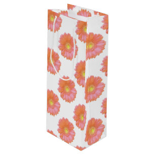 Oranje gerbera daisy wijn cadeautas
