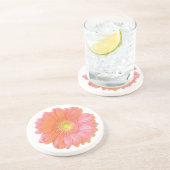 Oranje gerbera daisy zandsteen onderzetter (Zijkant)