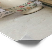 Oranje gerbera en boeken poster (Hoek)