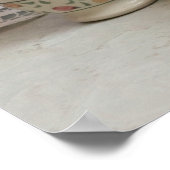 Oranje gerbera en boeken poster (Hoek)