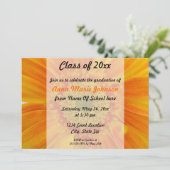 Oranje Gerbera Floral Afstuderen Kaart (Staand voorkant)