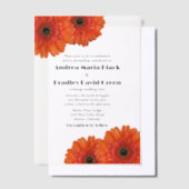 Oranje Gerbera Gerber Daisy Flower Wedding Vellum Uitnodigingen (Offset)