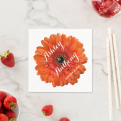 Oranje Gerbera Gerber Daisy gepersonaliseerde brui Servetten (Insitu)