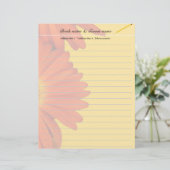 oranje gerbera madeliefjes bloemen persoonlijk briefhoofd (Staand voorkant)