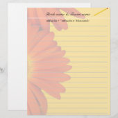 oranje gerbera madeliefjes bloemen persoonlijk briefhoofd (Voorkant / Achterkant)