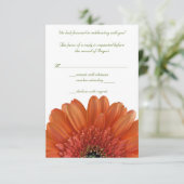 Oranje Gerbera Madeliefjes Trouwreactie RSVP-kaart RSVP Kaartje (Staand voorkant)