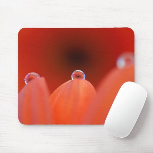 Oranje Gerbera Refraction Mousepad Muismat (Met muis)