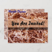 Oranje gerimpelde flarden uitnodiging briefkaart (Voorkant / Achterkant)