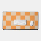 Oranje geruit ginghpatroon bureaumat (Keyboard & Muis)