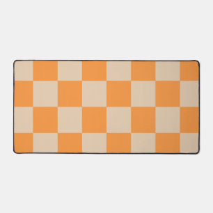 Oranje geruit ginghpatroon bureaumat