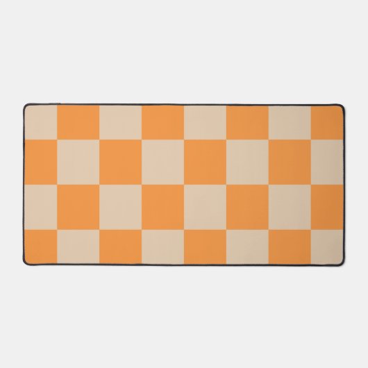 Oranje geruit ginghpatroon bureaumat (Voorkant)