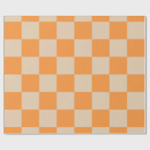 Oranje geruit ginghpatroon cadeaupapier (Vlak)