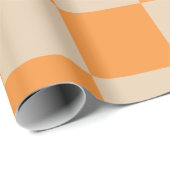 Oranje geruit ginghpatroon cadeaupapier (Rol Hoek)