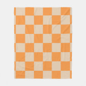 Oranje geruit ginghpatroon fleece deken (Voorkant)