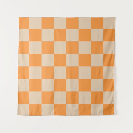 Oranje geruit ginghpatroon wandkleed (Voorkant (horizontaal))